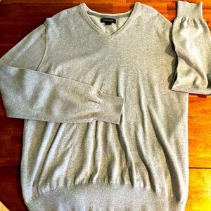 Banana Republic Men’s Gray Grey Cashmere V-neck sweater VGC flawless size Large